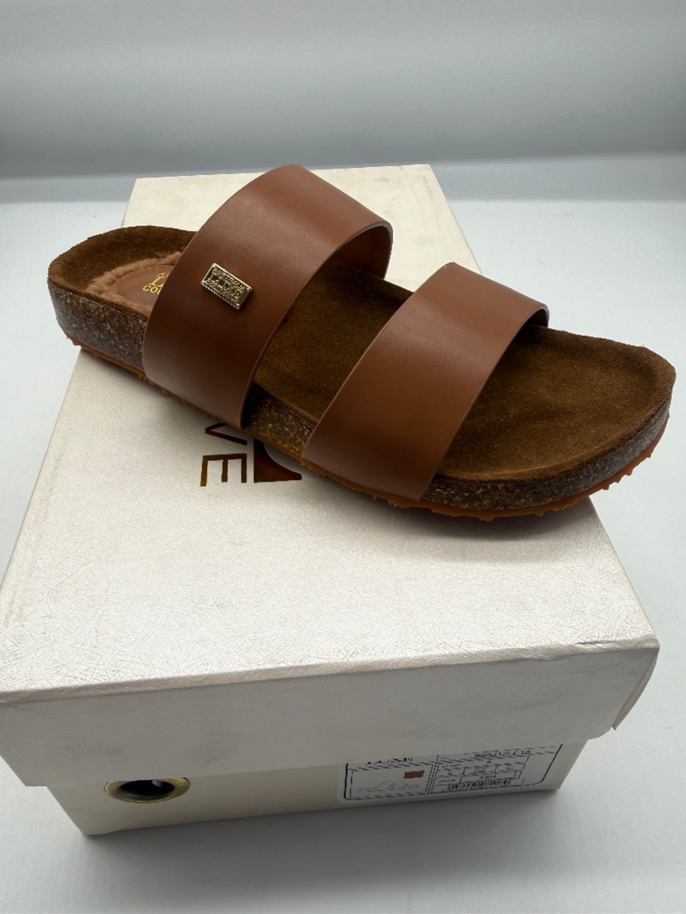 AUSTRALIA LUXE CO. BRIGITTE SANDAL LEATHER AND SHEARLING SUEDE